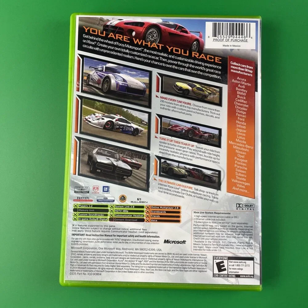 Forza Motorsport (Microsoft Xbox, 2005) Complete CIB with Insert